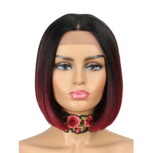 Beginner friendly Soft human hair texture ombre bob wig with a 2*4 closure