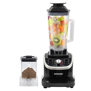 Sonashi 2-in-1 High-Speed Blender with 2L Unbreakable Jar 15 Speeds with Pulse Control & Overheat Protection SB-197-Multi