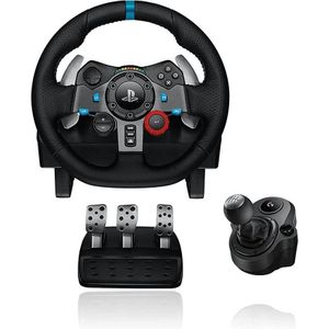 Playstation Logitech G29 Driving Force Racing Wheel and Floor Pedals, Real Force Feedback, Stainless Steel Paddle Shifters, Leather Steering Wheel Cover, Adjustable Floor  Black