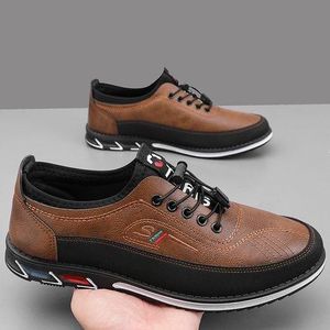 AIDAILU Men's Formal Shoes Softsole Male Casual Leather Loafers Business Elegant - Brown