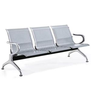 HOSPITAL ACCOMPANYING RECEPTION CHAIR - STAINLESS STEEL COLOR