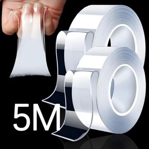 Transparent Double-sided Adhesive Tape Waterproof Double Face Stickers Nano Traceless Glue Strip Reusable Kitchen Bedroom Tools