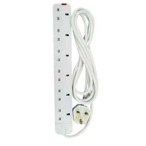 Power King Original 6-Way Power Extension Cable, 3M Cable - White