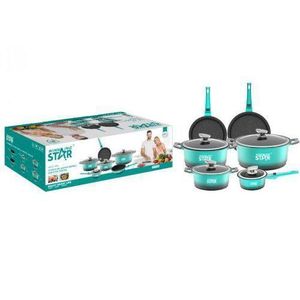 Winningstar Non-Stick Saucepans Cookware Set With Milk Pan  Soup Pot Deep Frying Pan- Green.