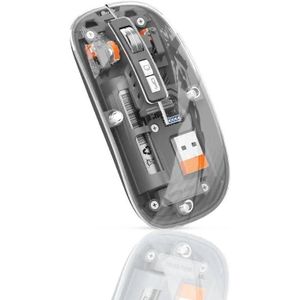 Green Lion Transparent Mouse 2 Sleek, Wireless, & Multi-Functional 800-1600 DPI, 5 Keys, 10m Range, Type-C Charging - Multicolor 