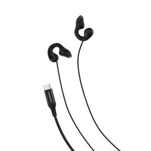 Powerology Voro Earhook USB-C Clip-on Wired Earphones- Builtin Microphone / Wired Headphone Open Ear Clip Wired Headphones, HiFi Lossless Sound Clip on Sports Earphones with Mic for USB Type C Ports, Running Earbuds for Cycling Jogging Gym Workout