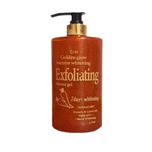  Exfoliating Golden Glow Intensive Whitening & Glowing Shower Gel  Body WashesFor Deep Cleansing ,brightening ,Even skin tone, reducing dark spots-1000ml
