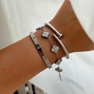 Ladies Classy Bangle And Bracelet- Silver 