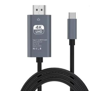 USB Type-C to HDMI Adapter Cable – 4K 30Hz (Black Silver)