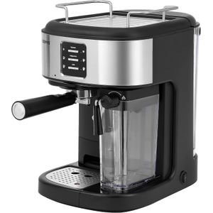 Geepas Espresso and Cappuccino Coffee Machine- Equipped with 20 Bar High Pressure Pump and Powerful Steam System-Silver