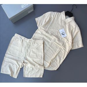 CLASSIC MEN'S 2 PIECES SHIRT & SHORT PANTS - BEIGE