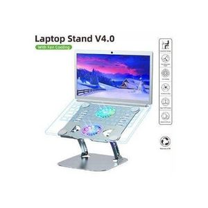 Pc Aluminum adjustable laptop cooling pad stand with double RGB lighting fans