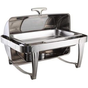 Food warmer double with a glass display-Silver