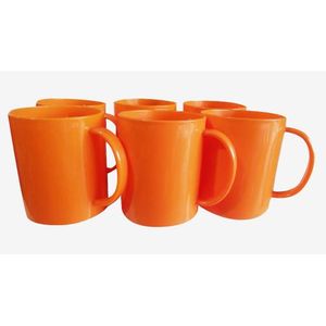 6 Pieces Melamine Tea Cups-Orange