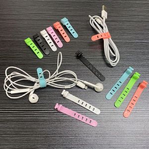 10 PCS Adjustable Silicone Cable Straps (Mixed Colors) - Reusable Cable Organizer Ties for USB Cables, Phone Chargers & Earphones