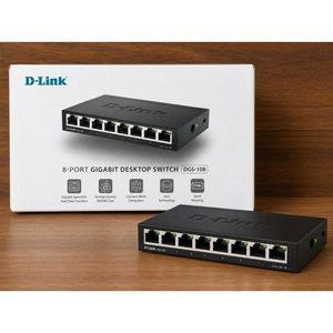 DGS-108 8-Port Gigabit Desktop Switch â€“ Unmanaged, Metal Housing