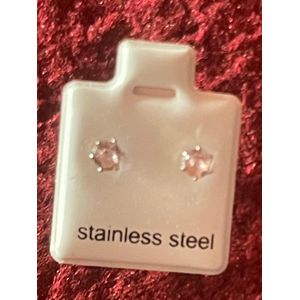 Stainless Pink Medium Ear Studs