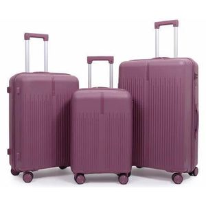 3 Pieces Of New Design Unisex Anti-Theft TSA Lock PP Travel Luggage Sets Hard Shell Business Trolley with Classic Simple Luxury Lined Style Bags Carry on Spinner Suitcases