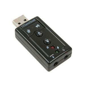 7.1 External USB Sound Card USB to Audio Adapter for Pc - Black