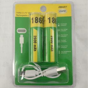 18650 with USB rechargeable lithium battery 2600mAh large capacity pointed with Type-c port can be directly charged