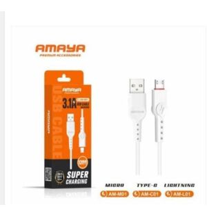 Amaya 3.1A Super Fast Charging Data Transfer Cable type micro White