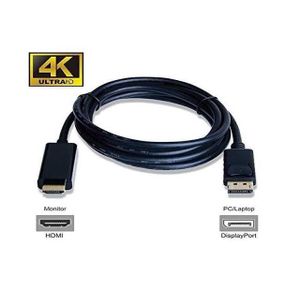 DP to HDMI 4K Ultra HD Cable 1.5M – DisplayPort to HDMI Adapter for Monitor, TV & Projector