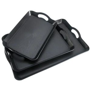 Other Rectangular  Plastic tray set 3pcs -Black 