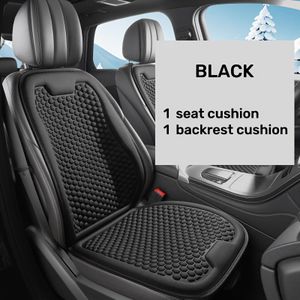 Car seat cover, breathable ice silk material, with raised design car seat cushion - Black