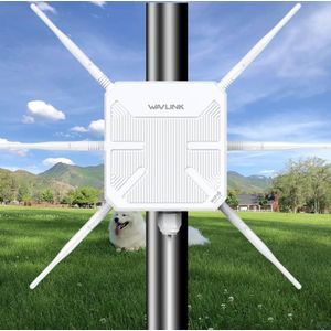 WAVLINK AX3000 Outdoor WiFi Extender, WiFi 6 Access Point/Repeater with Dual Band/PoE/IP67 Waterproof/6 x 7dBi Antennas, Work with Starlink Supports Up to 256 Devices .
