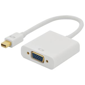 Mini Display Port DP Display Port To VGA Cable Adapter Converter - White Mini DP to VGA