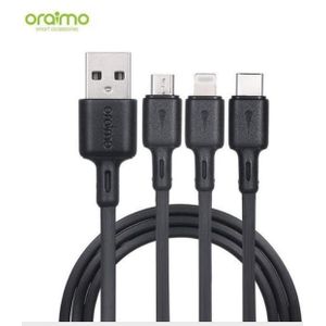 3in1 USB Type C,Lighting & Micro Fast USB Charging & Data Cable - Black