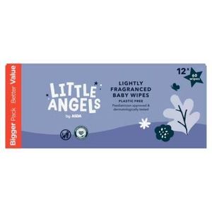 LITTLE ANGELS ASDA  Baby Wipes 12 Packs -Purple