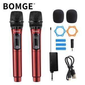Wireless Handheld Microphone,Dual Cordless Dynamic Mic System With 1200MAh Rechargeable Receiver For Karaoke Wedding Party Church
