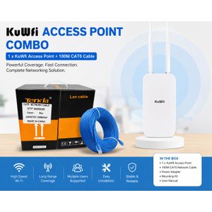 Kuwfi 1200 AP DUAL-BAND & 100M CAT6 CABLE