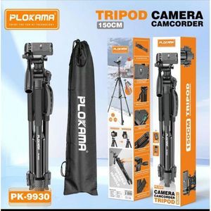 PLOKAMA Tripod 360° 150CM Camera Camcorder Stand For Photography, Compatible With Mobile Phones And Cameras - Black