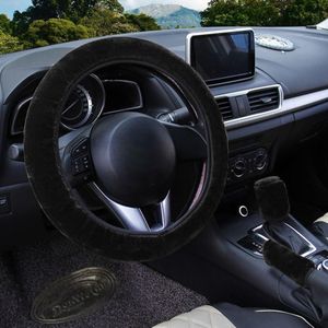 Universal Car Steering Wheel Non-Slip Cover Warm Protector Plush Auto  Accessorie