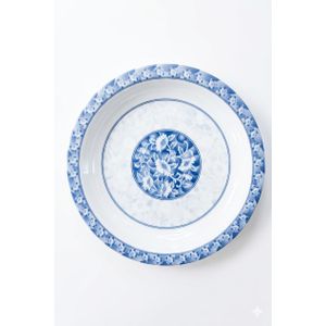 6 pics white blue Melamine plate