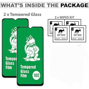 Tecno Spark 8 2 Pieces Full Glue Crystal Clear Front Screen Protection Glass Anti Scratch Bubble Free Smooth Tempered Protection Glass