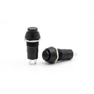 Ev 12mm 2-pin 2A ON-OFF Button Switch PBS-11A, Round, Black