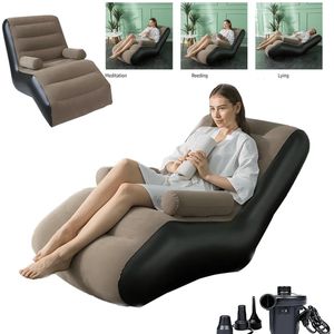 S-shaped inflatable chaise lounge chair