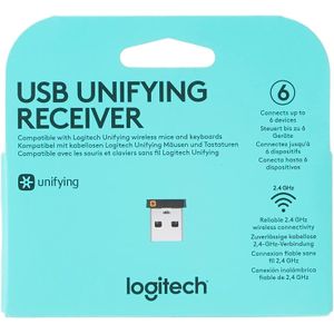 Logitech USB Unifying Nano Receiver, 2.4 GHz Wireless Technology, USB Plug Compatible with all Logi Unifying Devices like Wireless Mouse and Keyboard, PC/Mac/Laptop - Black 