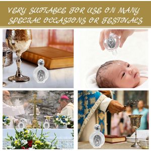 GUUO Catholic Holy Water Bottles 0.5 Floz Embossed Glass Holy Water Bottle with Toned Cap Toned Depiction Communion Gifts for Family Church,Portable Favors Spiritual Saint Joseph Golden Embossed -Refillable Cosmetic Beauty Containers
