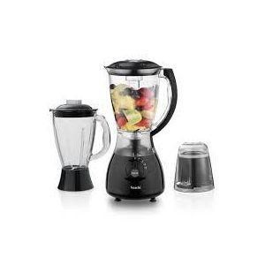 Saachi Blender 3 In 1 Glass And Plastic Jar 1.6 Litres -Black