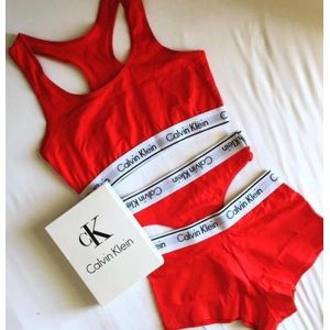 3Pc Women's Undergarments - Red