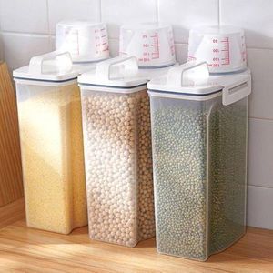 4 Pieces 2L Food Plastic Storage Grains Cereal Containers-Transparent.