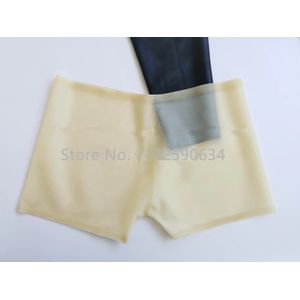Latex RubberLatex 100% Natural Rubber Underwear Boxer Shorts Briefs Colored  Handmade Zipper Men Short Pants,Yellow,S