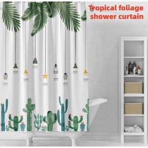 Tropical foliage shower curtain, Bathroom Waterproof PEVA Shower Curtain 180*180CM, With Hook