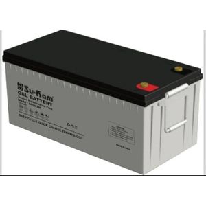 Sukam 12V200Ah SU-KAM Gel  Deep Cycle UPS Battery Solar Battery / Indian Technology/ Made AGM Separator Design , Long Life Up To 10 Years , Maintenance -free Backup 