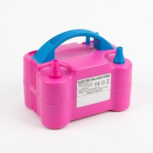 Portable Electric Dual-Nozzle Balloon Air Pump – Bright Pink & Blue