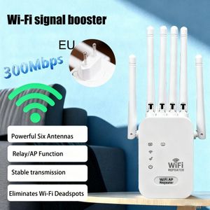 300M-Six-antenna WiFi extender  Wireless repeater  Signal B-ooster Also Ethernet port-EU